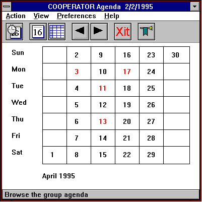 Figure: COOPerator's group agenda