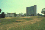 National Library of Medicine complex, looking southeast, Summer (photograph, 8-bit color, GIF87 format, 100 pixels high, 149 pixels wide, 9675 bytes)