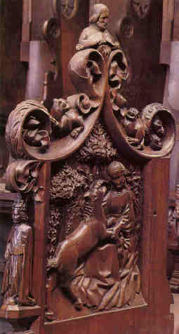 Choir stalls: Virgin with Unicorn