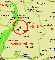 Map of Baden-Wurttemberg