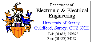 Department of Electronic and Electrical Engineering
      at the University of Surrey