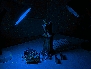 Blue left lamp